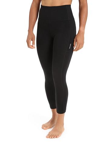 Women's Icebreaker Merino Fastray High Rise Running Tights Black | CA 1437OKIR